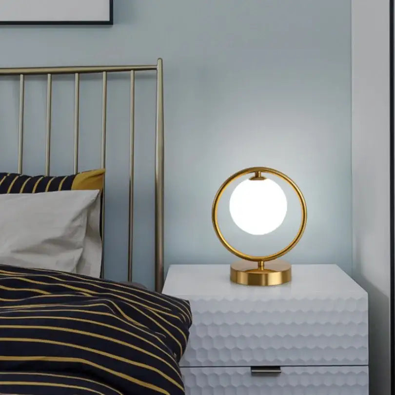Gold Glass Ball Lamp
