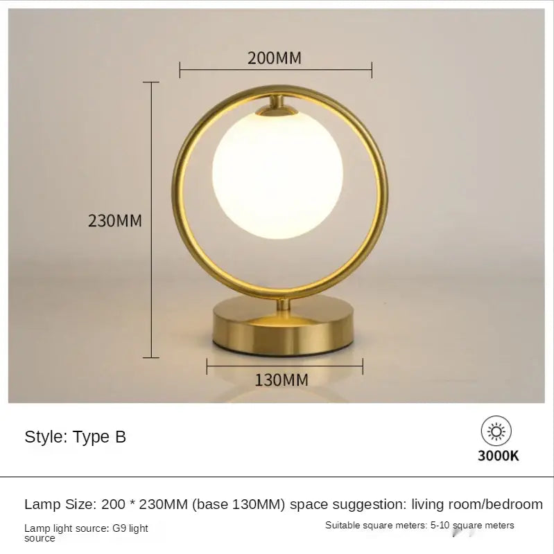 Gold Glass Ball Lamp