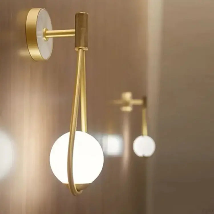 Gold Marble Wall Lamp 1 or 2 Piece Set