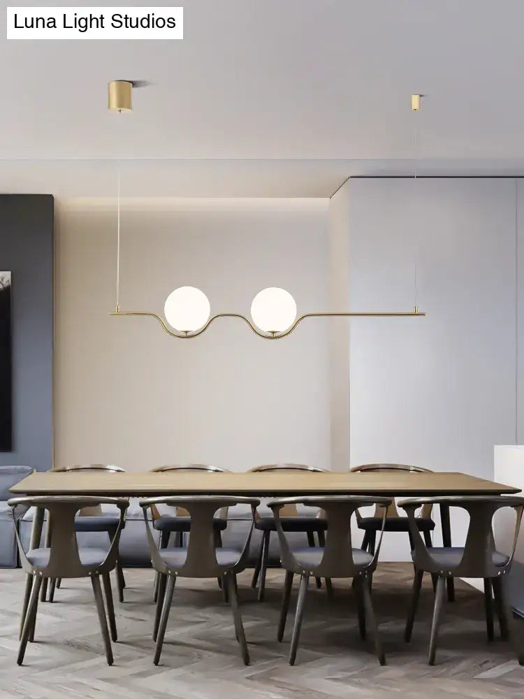 Gold Metal Minimalist LED Island Pendant