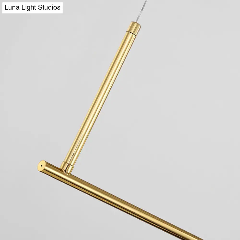 Gold Metal Minimalist LED Island Pendant
