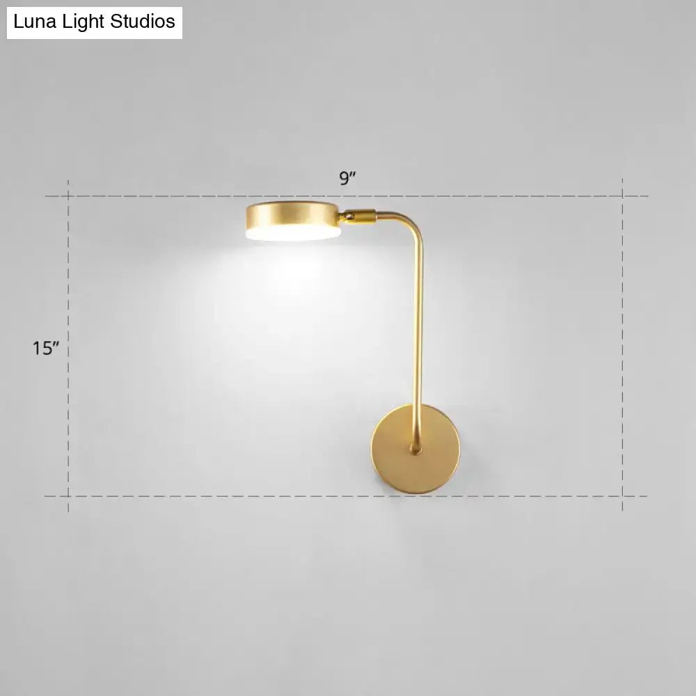 Gold LED Round Shape Wall Sconce