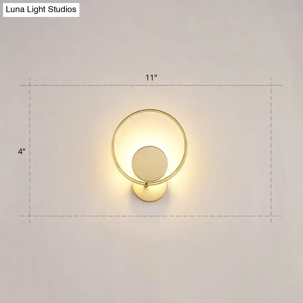 Gold LED Round Shape Wall Sconce