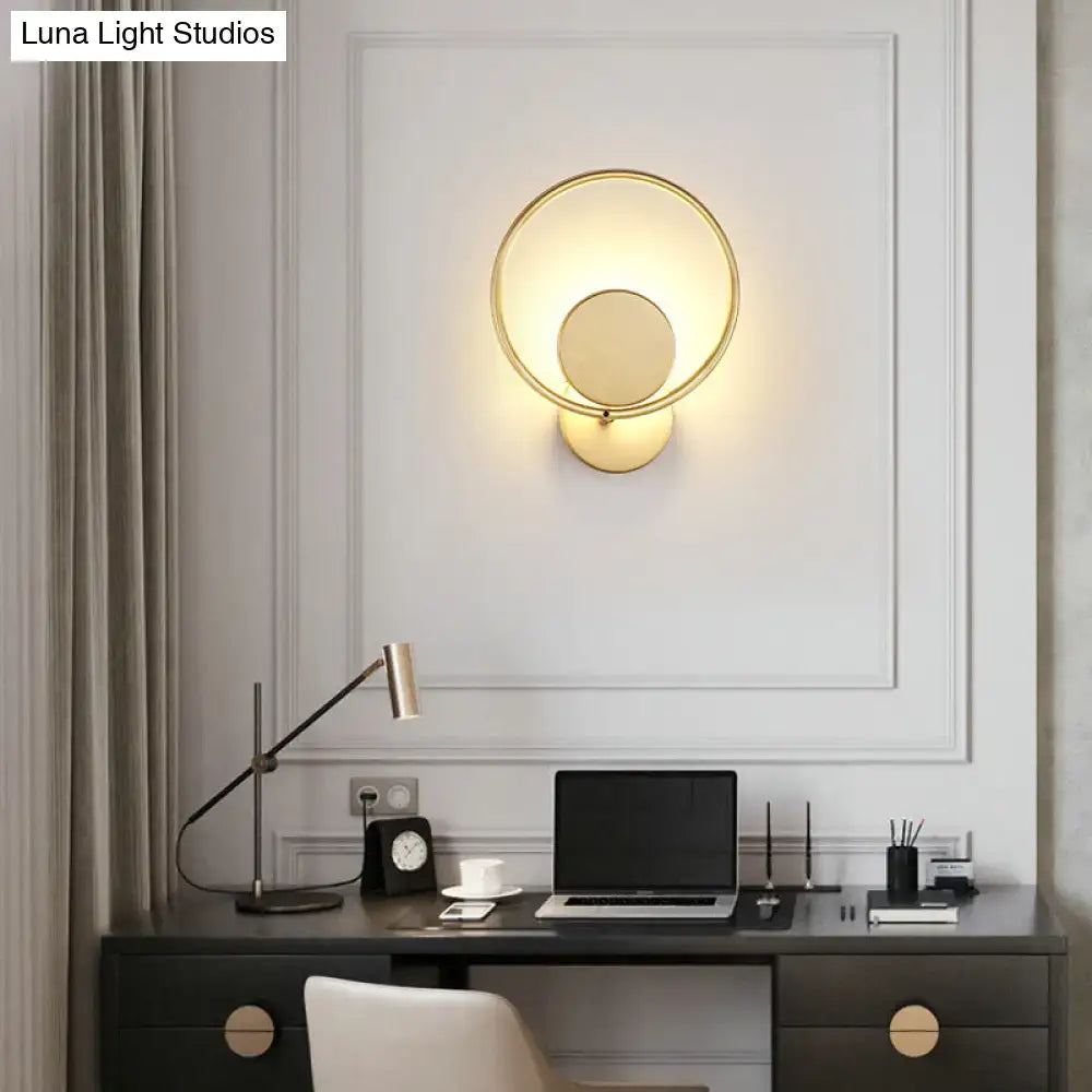 Gold LED Round Shape Wall Sconce