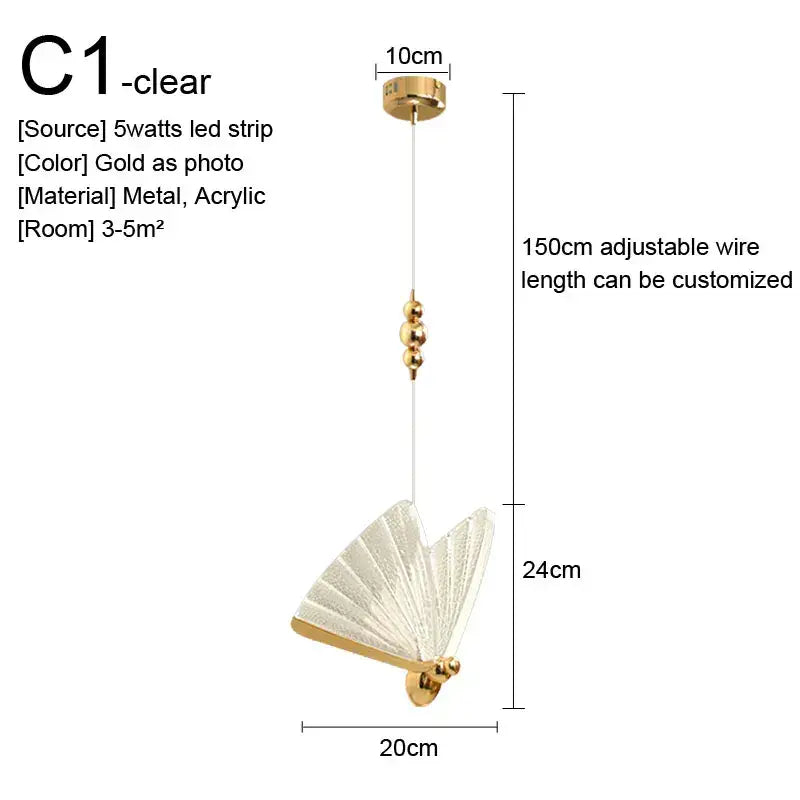 Gold Nordic Glass Pendant Light for Kitchens