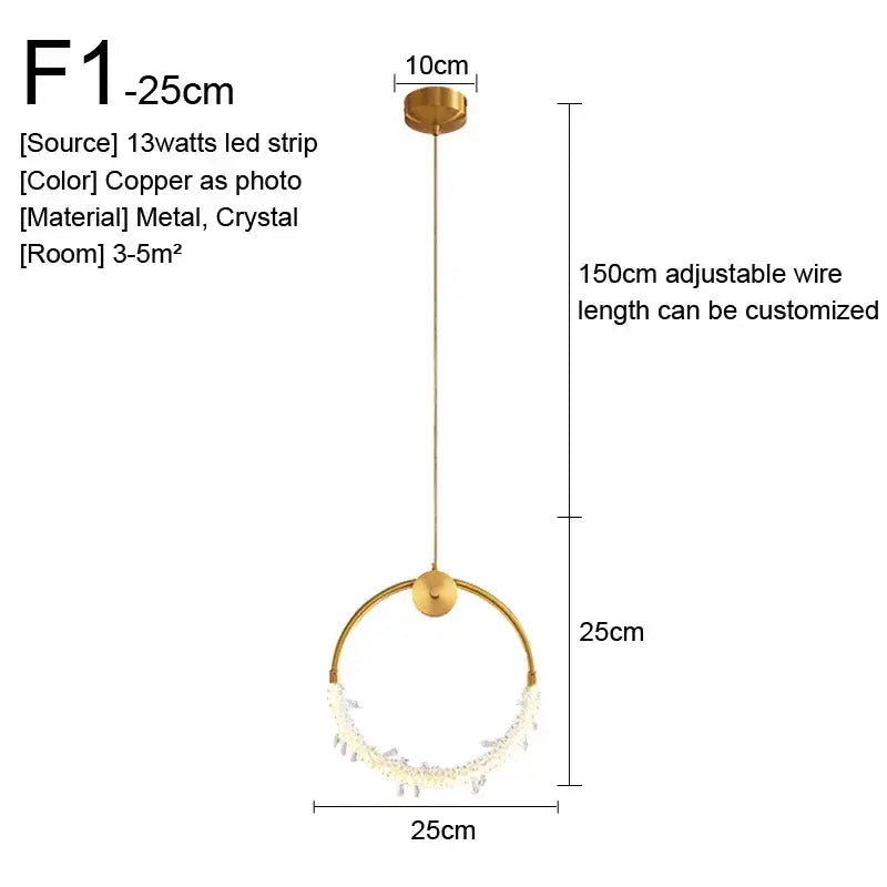 Gold Nordic Glass Pendant Light for Kitchens