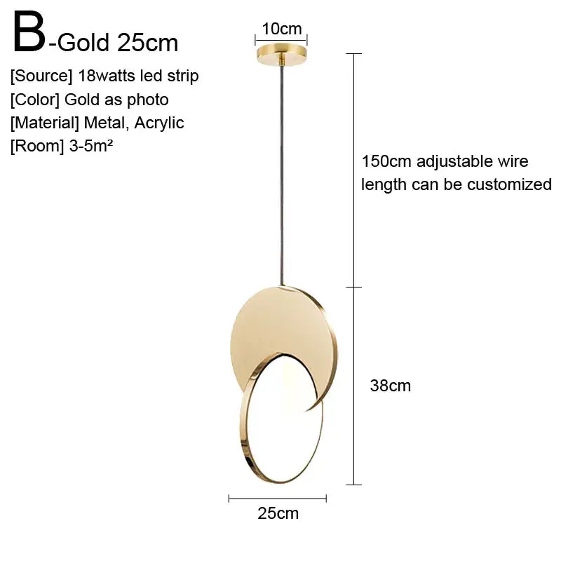 Gold Nordic Glass Pendant Light for Kitchens