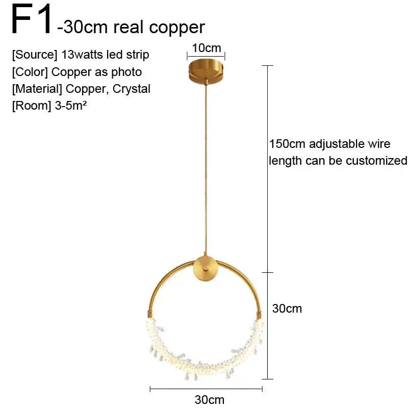 Gold Nordic Glass Pendant Light for Kitchens