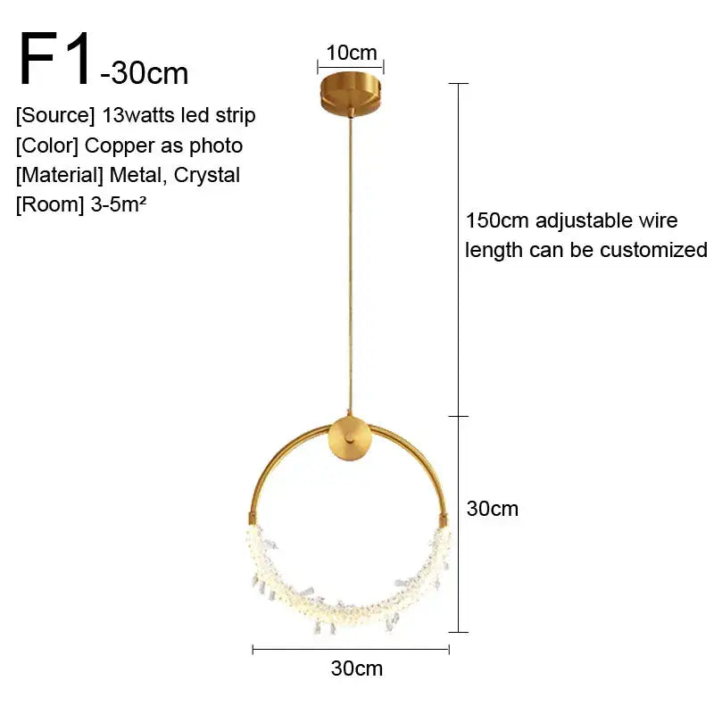 Gold Nordic Glass Pendant Light for Kitchens