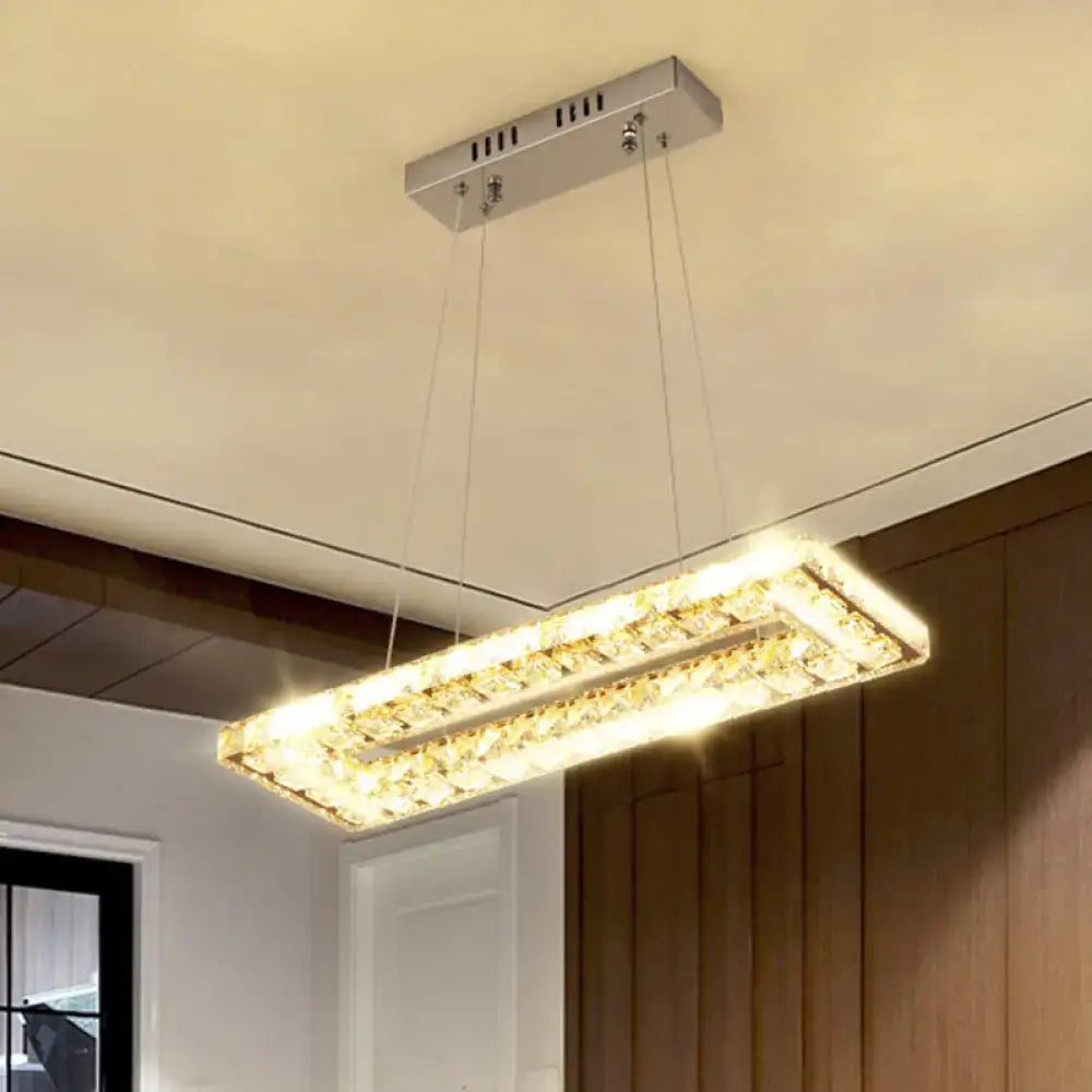 Gold Rectangular LED Pendant