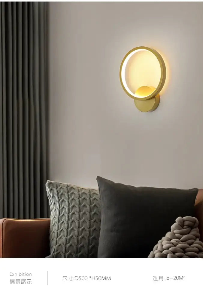 Gold Ring LED Wall Light