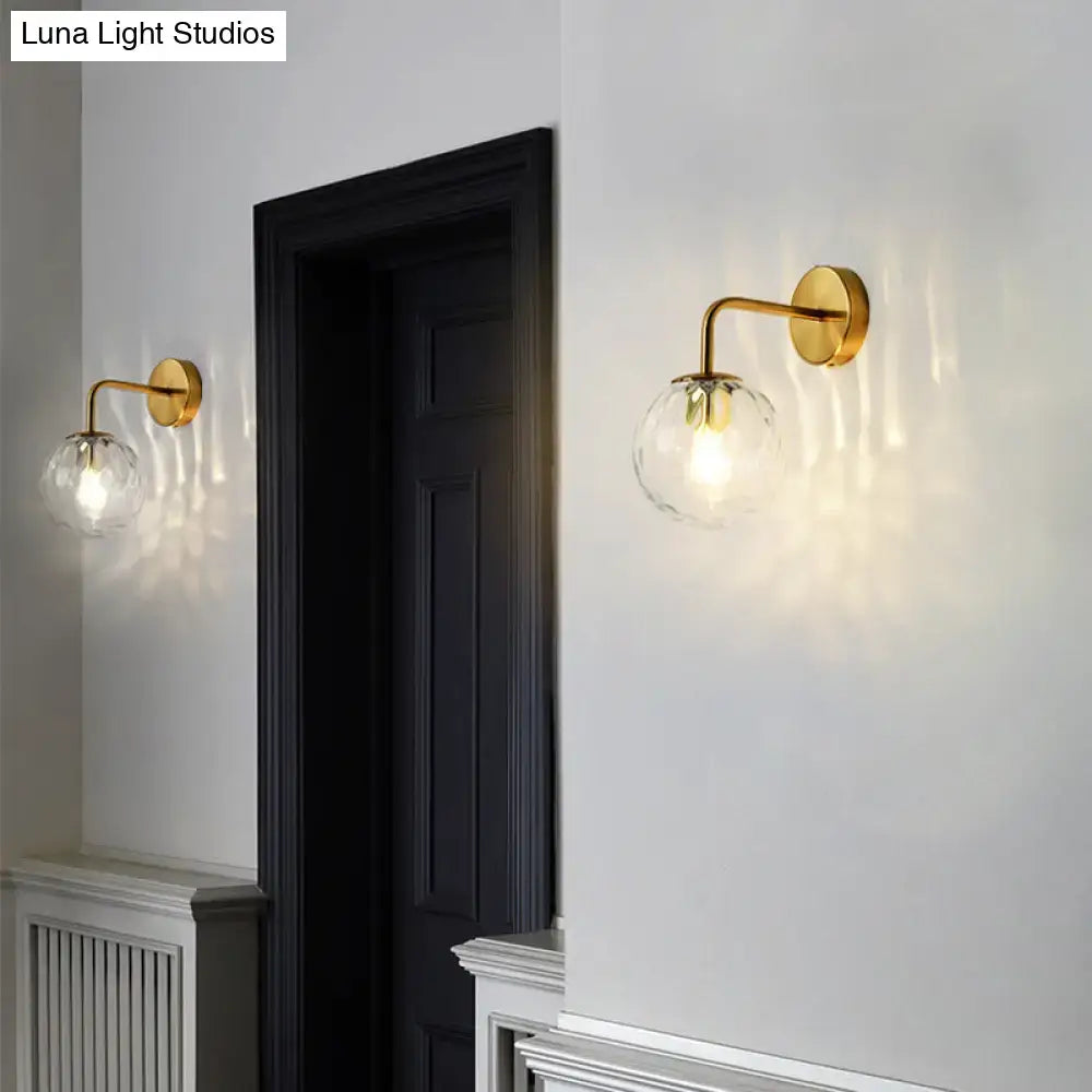 Gold Rippled Glass Lamp