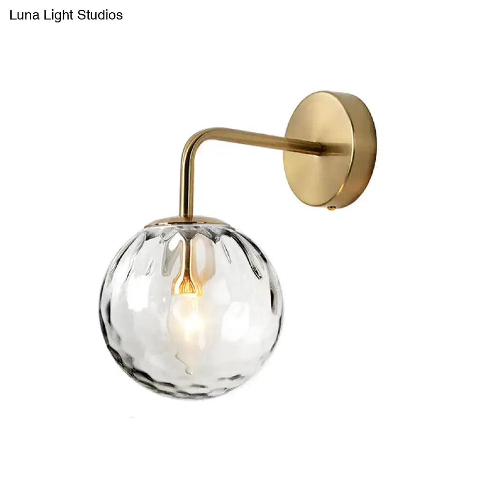 Gold Rippled Glass Lamp