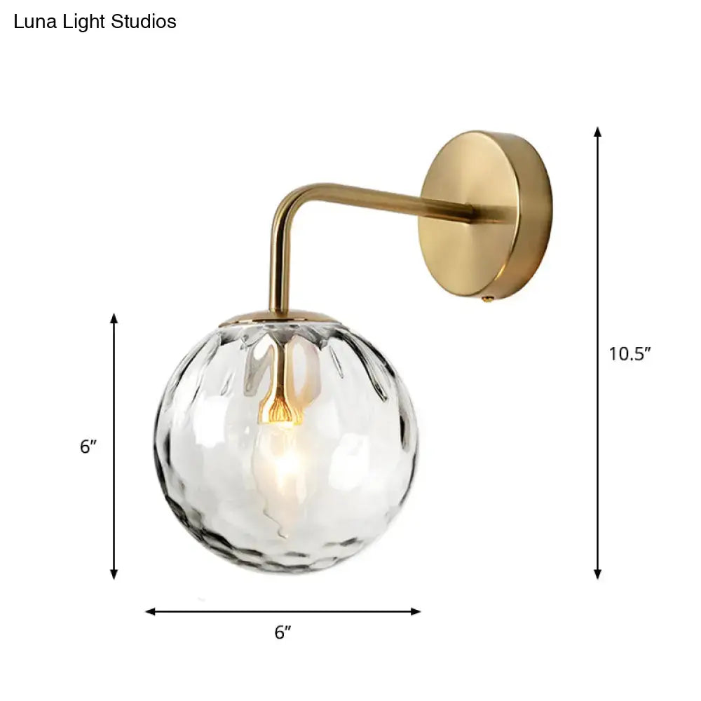 Gold Rippled Glass Lamp