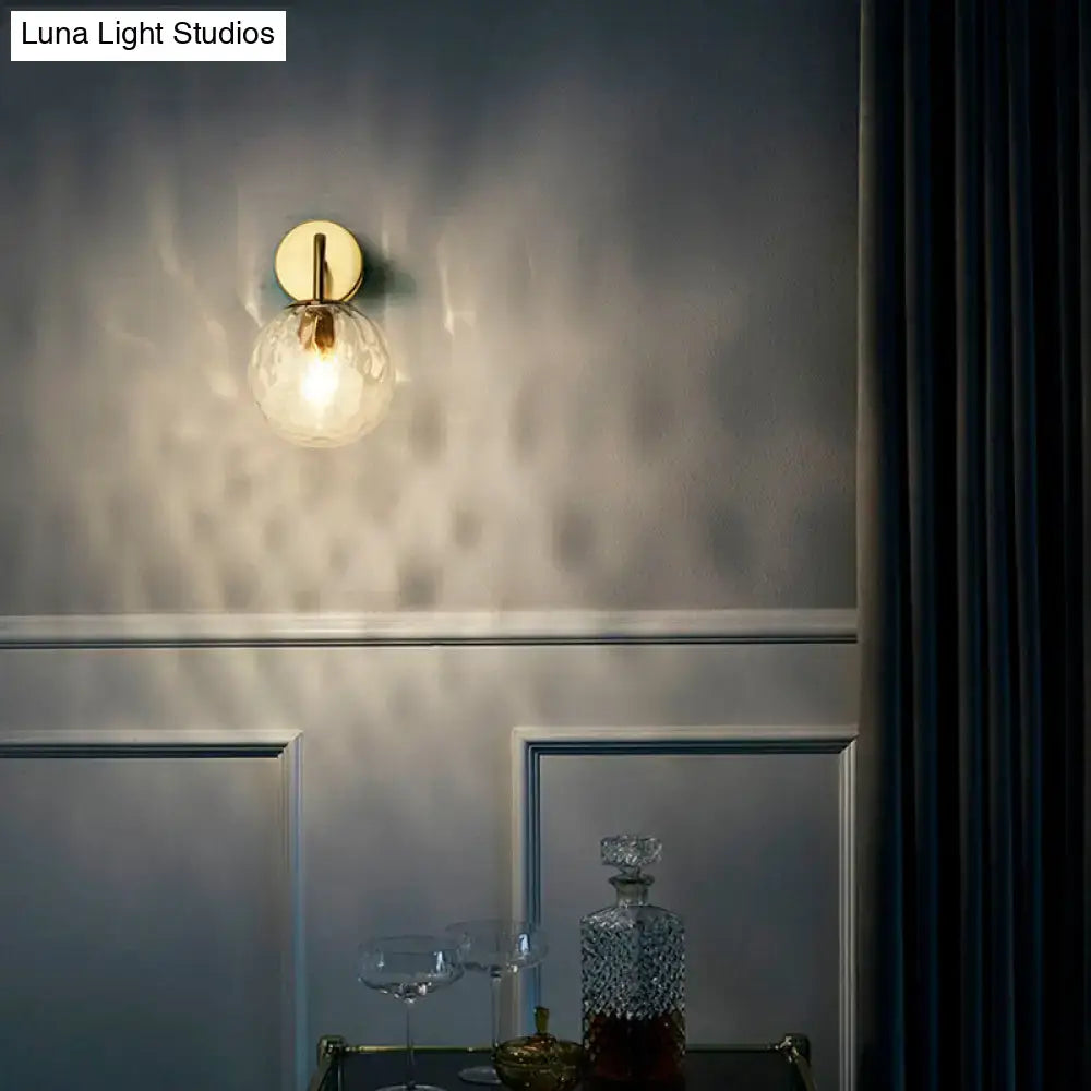 Gold Rippled Glass Lamp