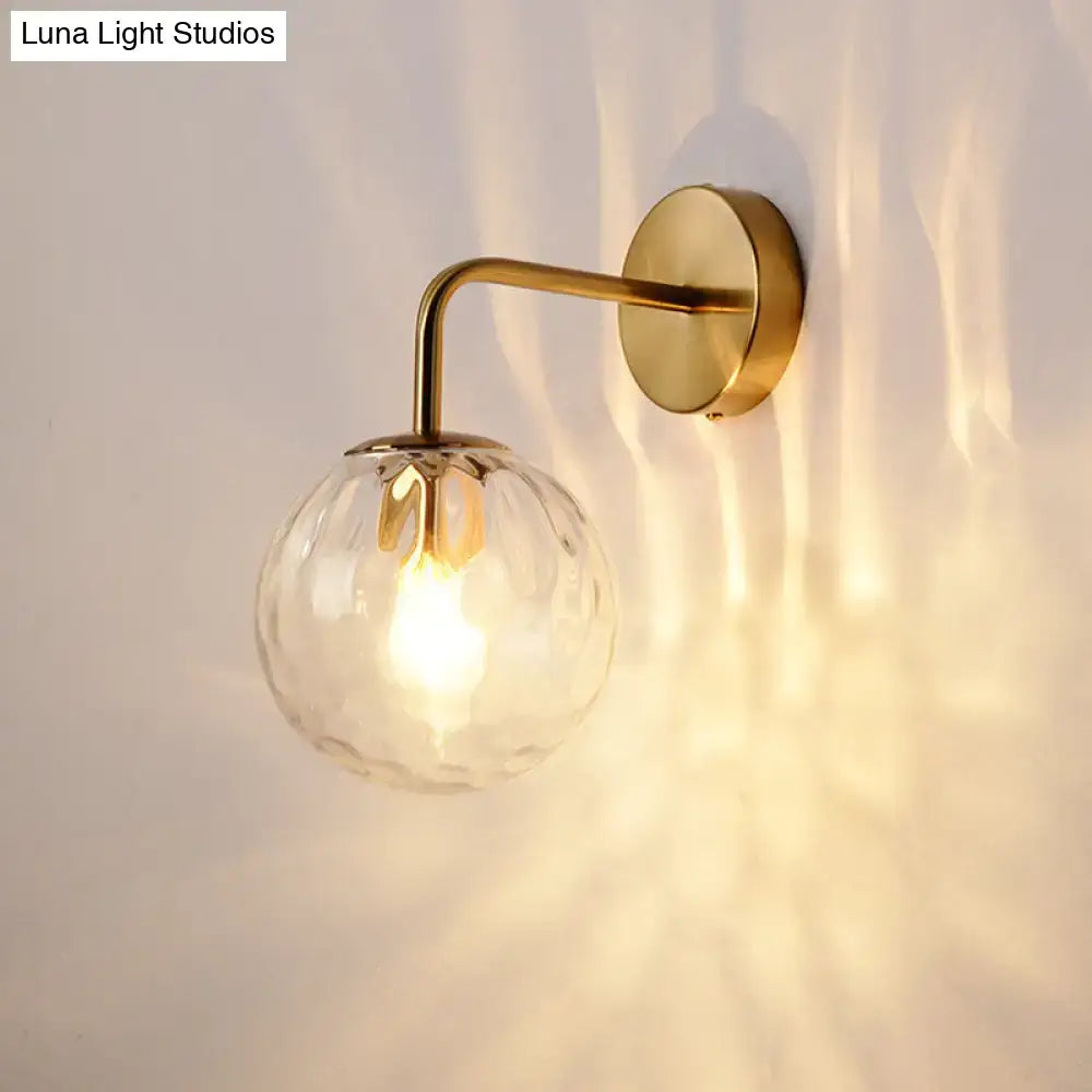 Gold Rippled Glass Lamp