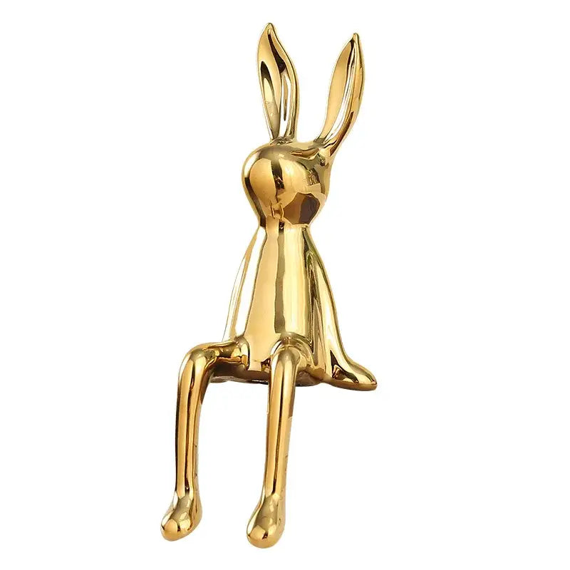 Gold Silver Ceramic Rabbit