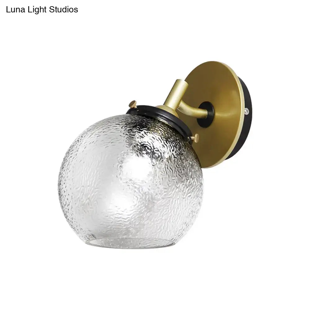 Gold Water Glass Globe Sconce Downward Light