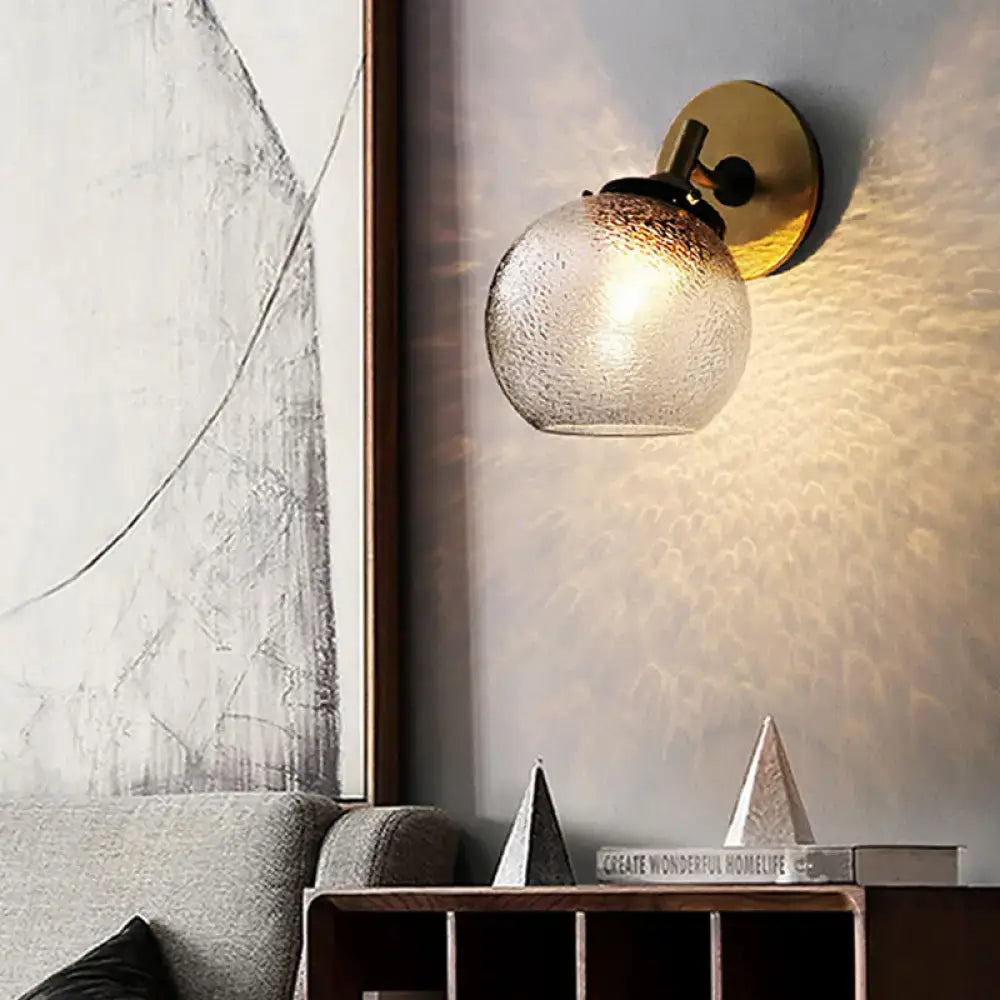 Gold Water Glass Globe Sconce Downward Light