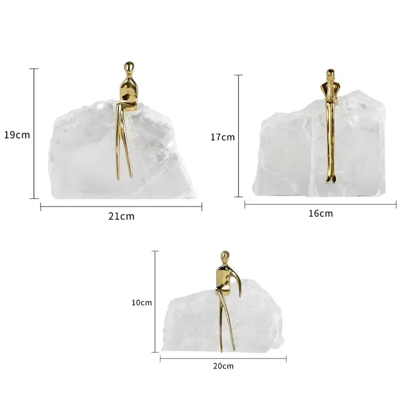 Golden Man Bookends Sculpture