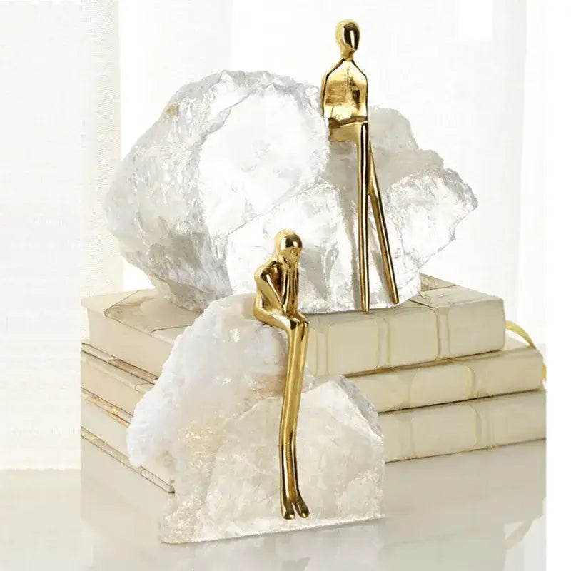Golden Man Bookends Sculpture