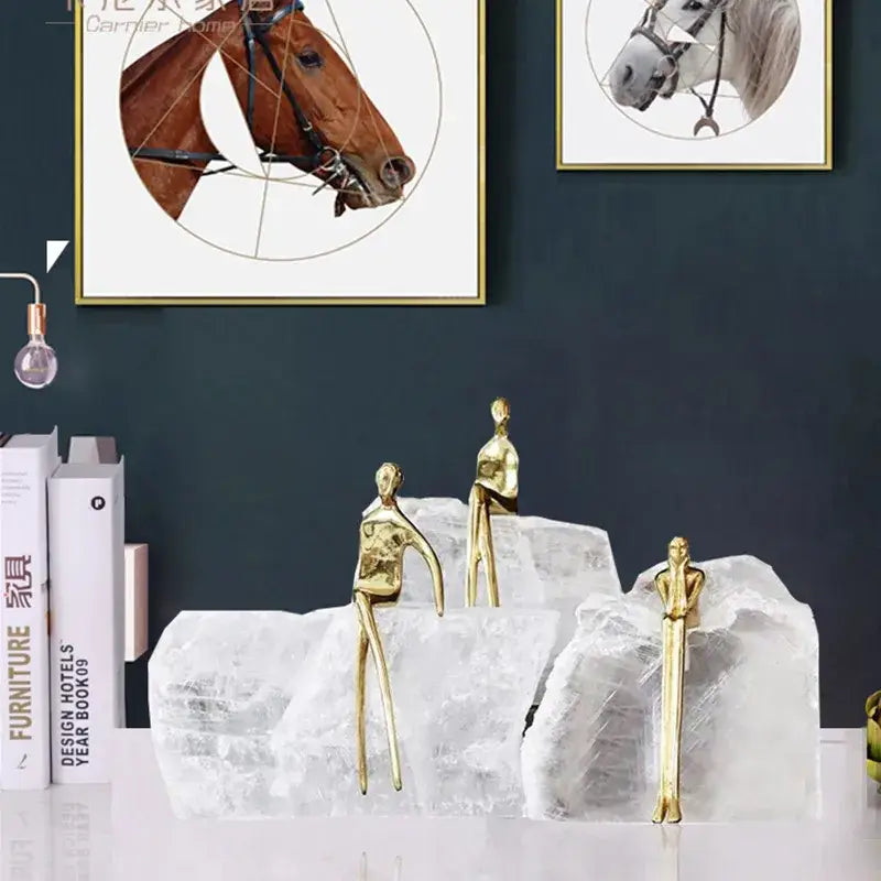 Golden Man Bookends Sculpture