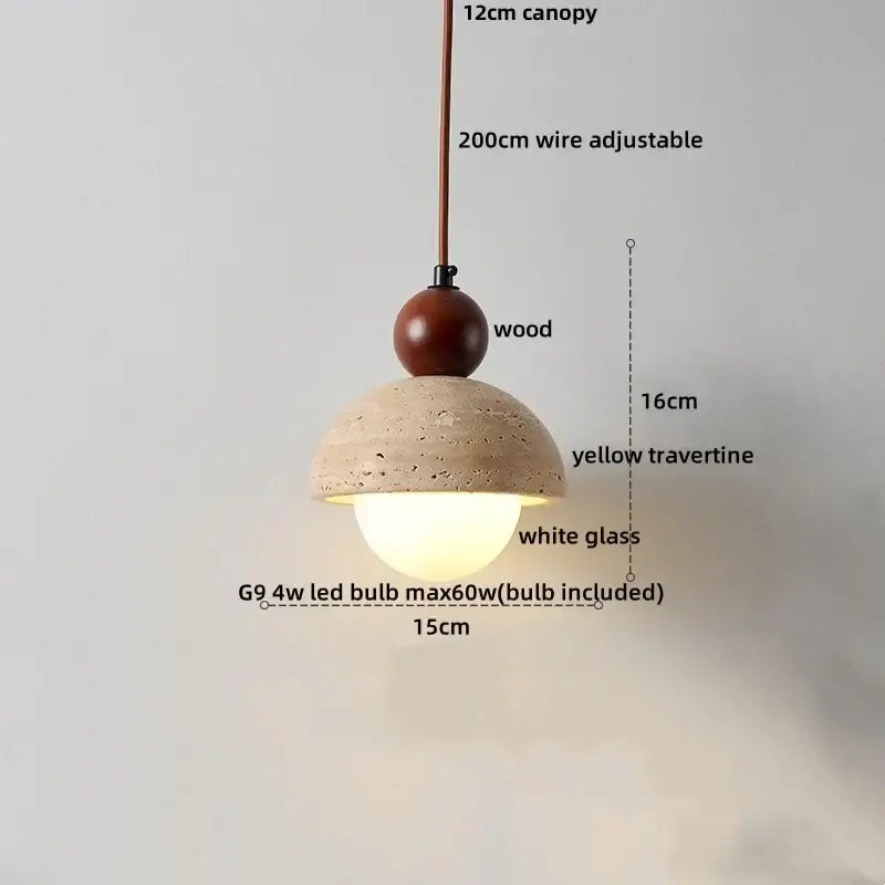Concrete Glass Ball Pendant