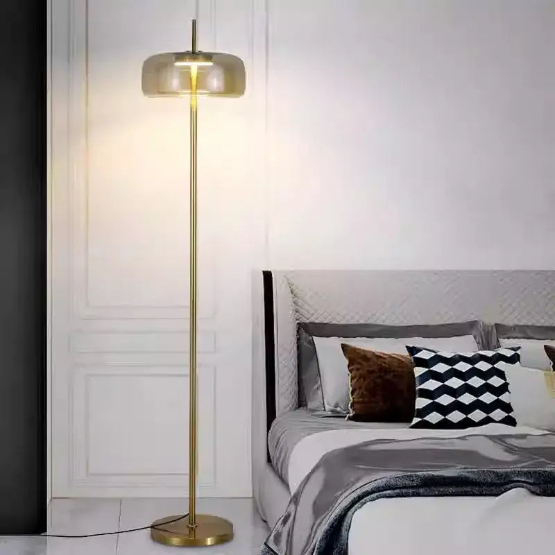 Gray Glass Floor Lamp