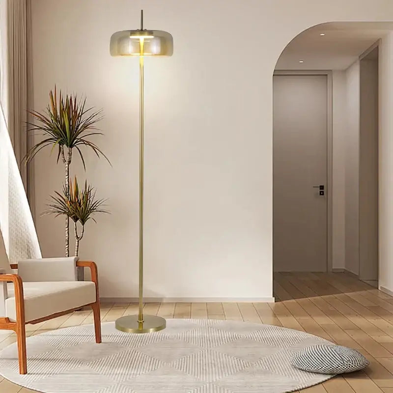 Gray Glass Floor Lamp