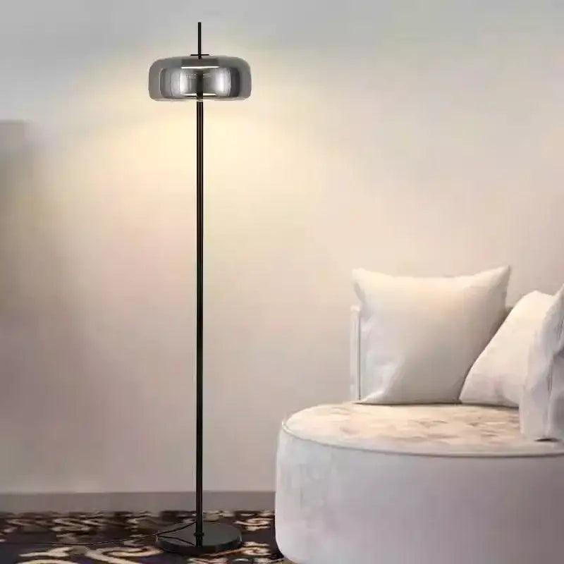 Gray Glass Floor Lamp