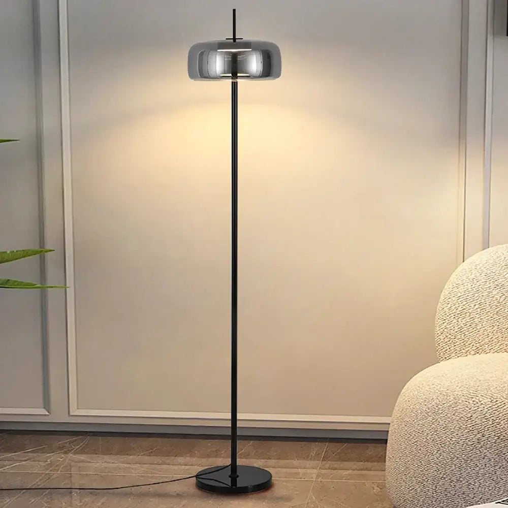Gray Glass Floor Lamp