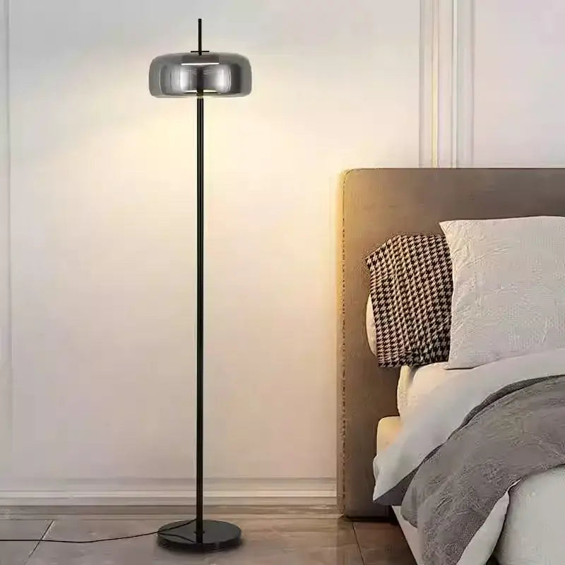 Gray Glass Floor Lamp