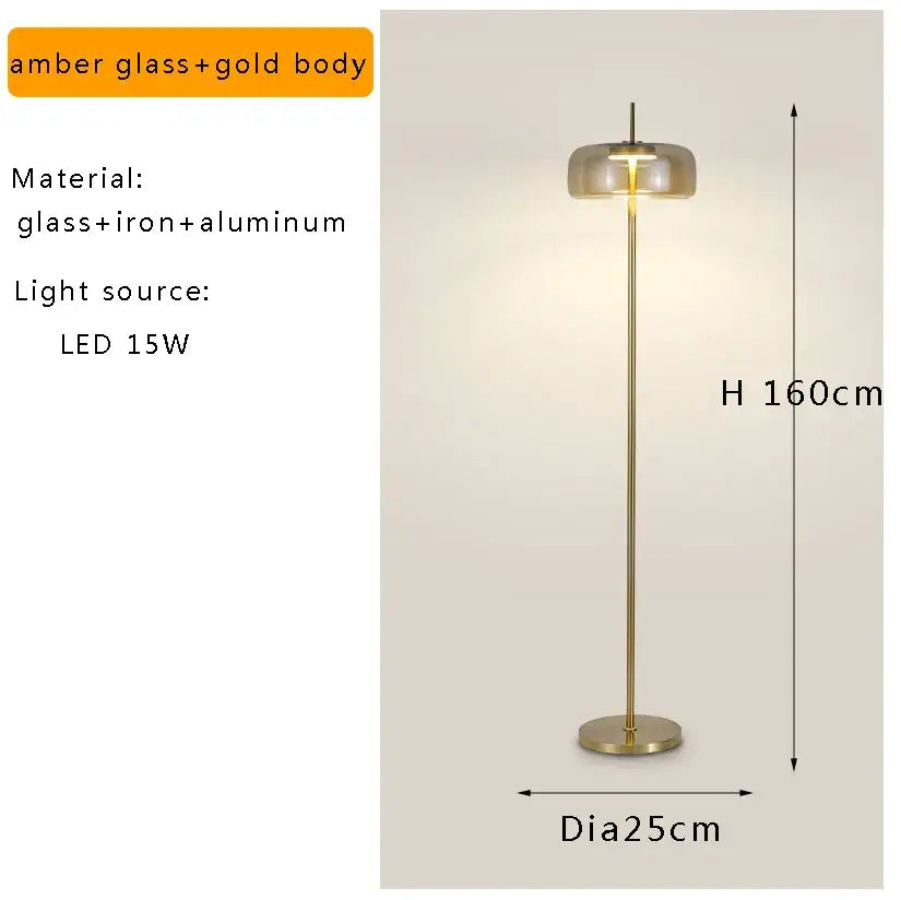 Gray Glass Floor Lamp