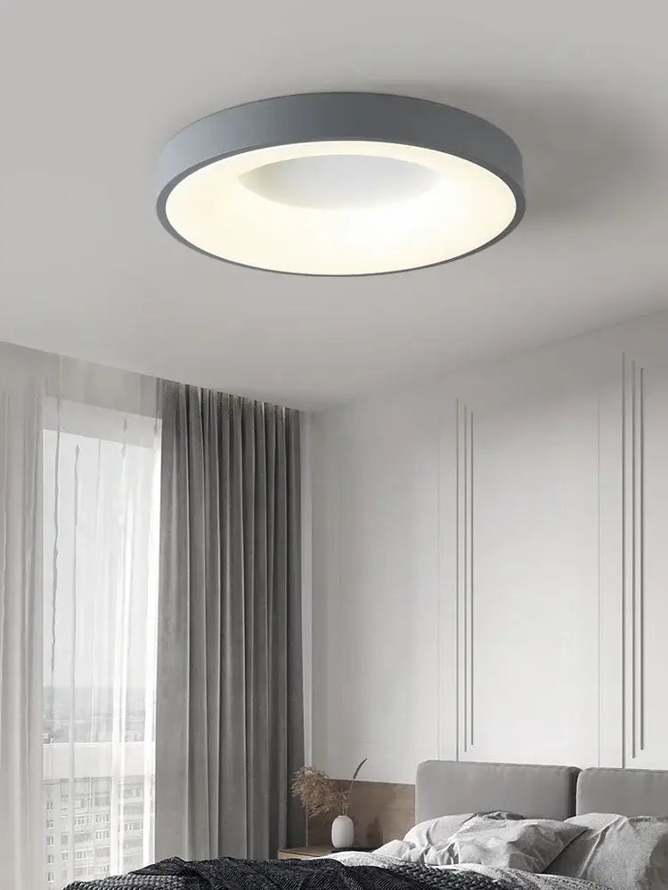 Gray Round Ceiling Lamp