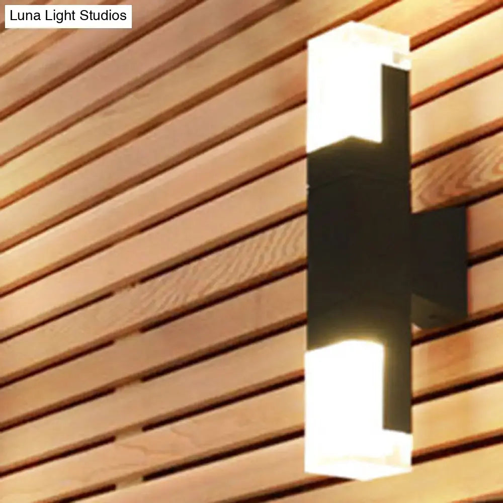 Black LED Courtyard Two-Light Wall Sconce