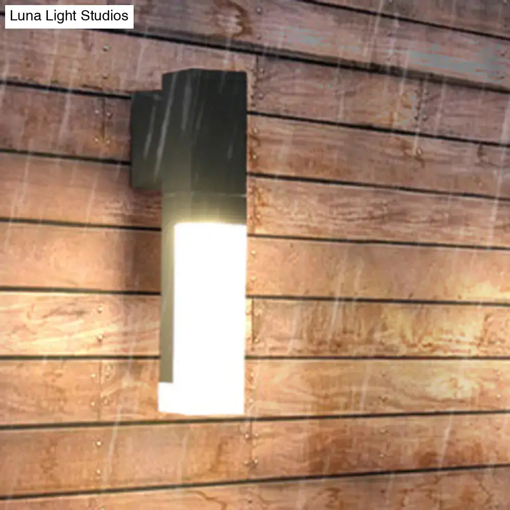 Black LED Courtyard Two-Light Wall Sconce