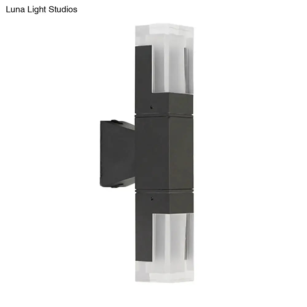 Black LED Courtyard Two-Light Wall Sconce