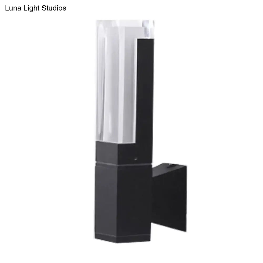 Black LED Courtyard Two-Light Wall Sconce