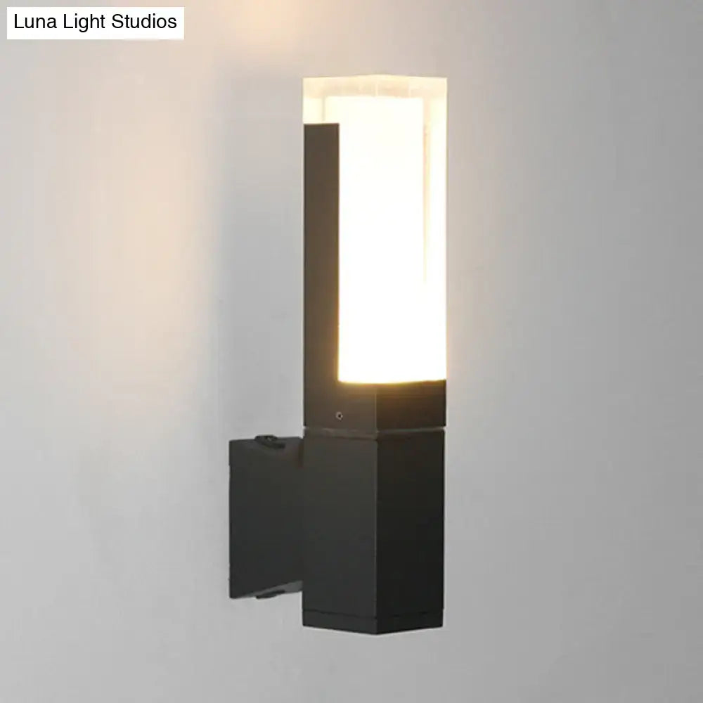 Black LED Courtyard Two-Light Wall Sconce