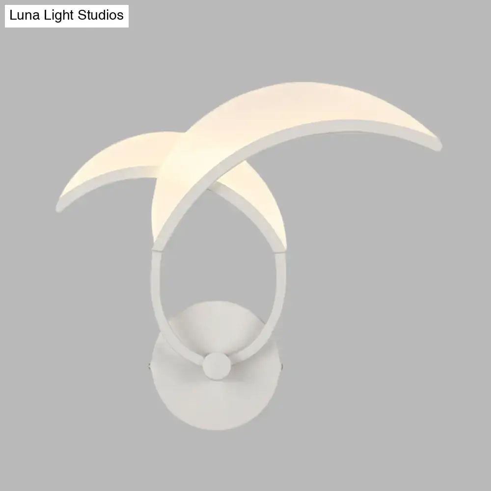 White Curved Wall Sconce