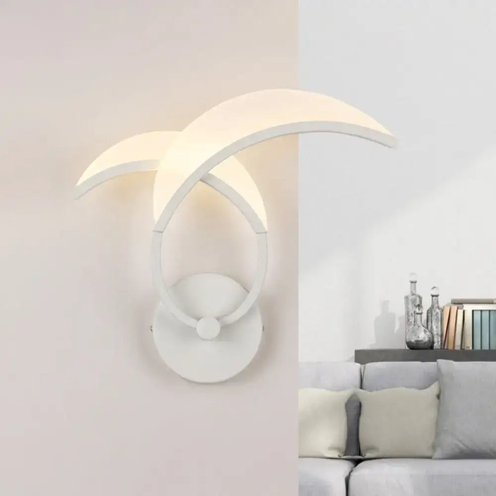 White Curved Wall Sconce
