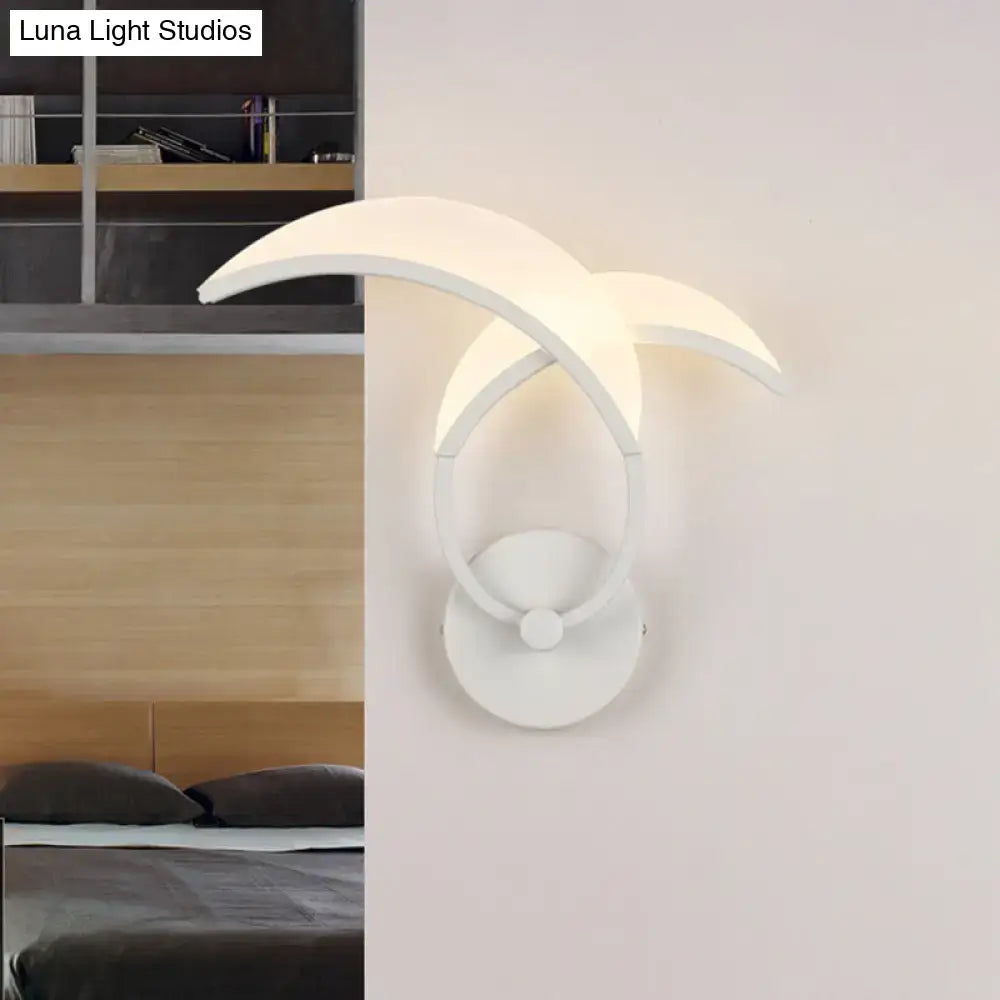 White Curved Wall Sconce