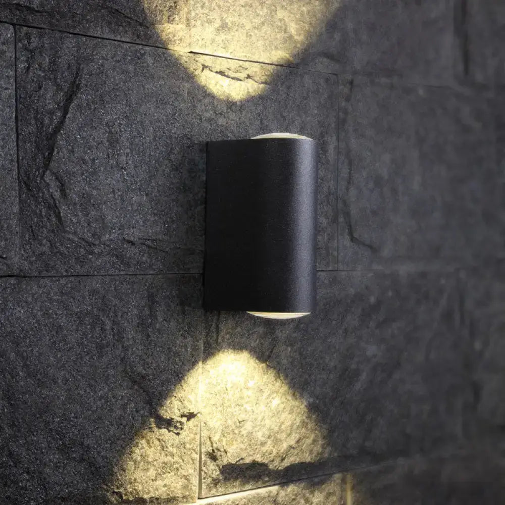 Black Tube Outdoor Sconce