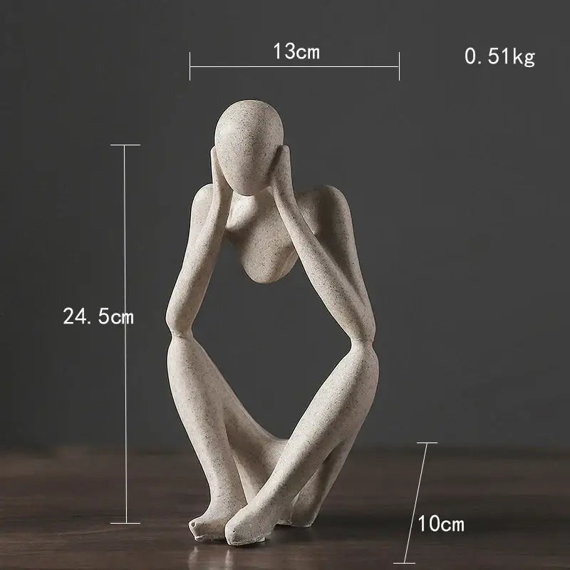 White Abstract Woman Figurine