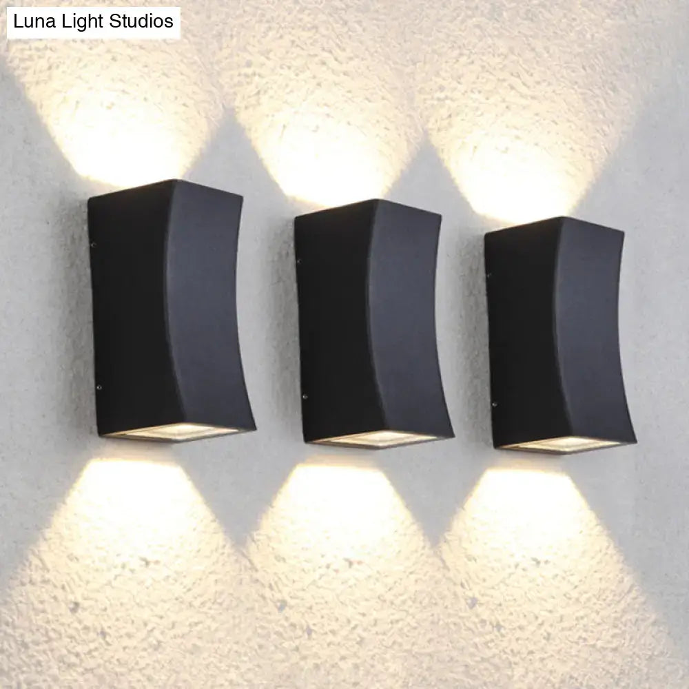 Black Curved Cast Iron LED Wall Sconce