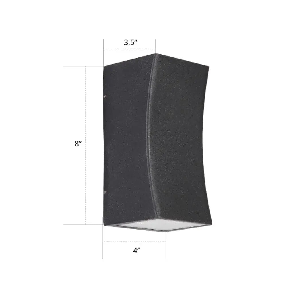 Black Curved Cast Iron LED Wall Sconce