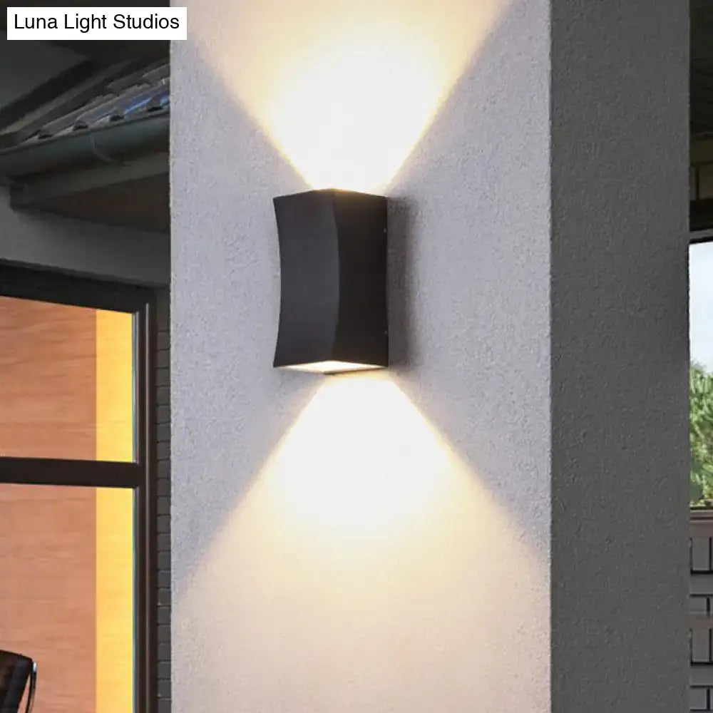 Black Curved Cast Iron LED Wall Sconce
