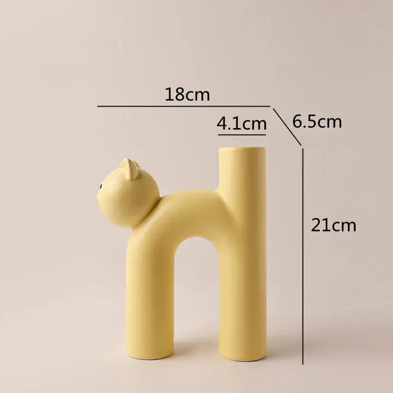 White Ceramic Cathead Vase