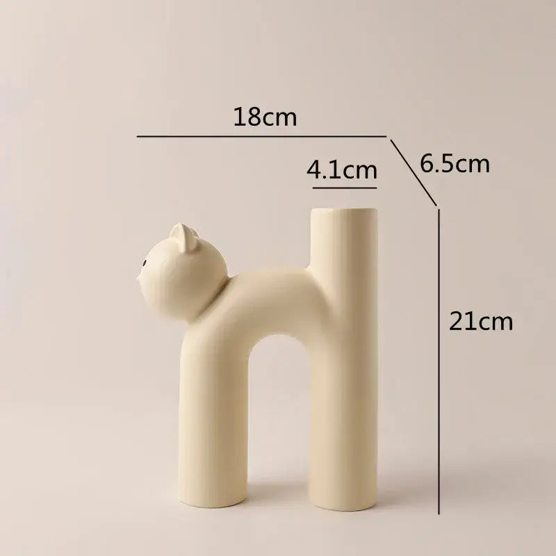White Ceramic Cathead Vase