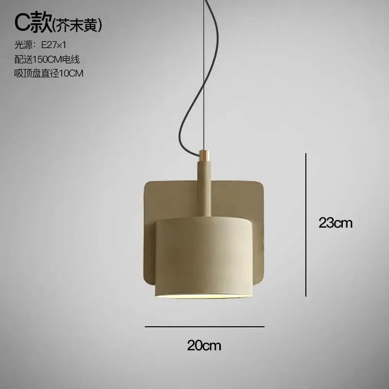 Pastel Cement Pendant Light Cylindrical Shape